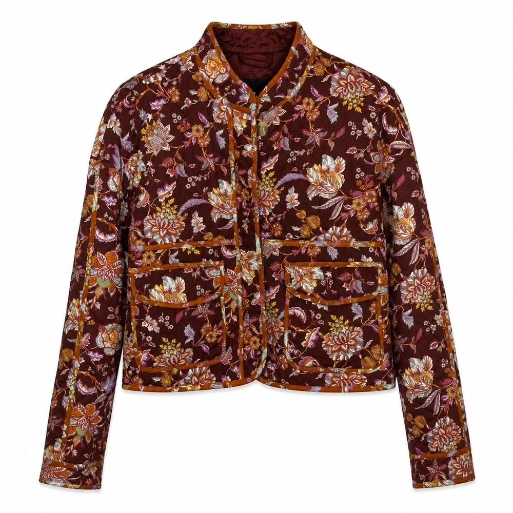 7 For All Mankind NWT‎ Floral Quilted Jacket Small Boho